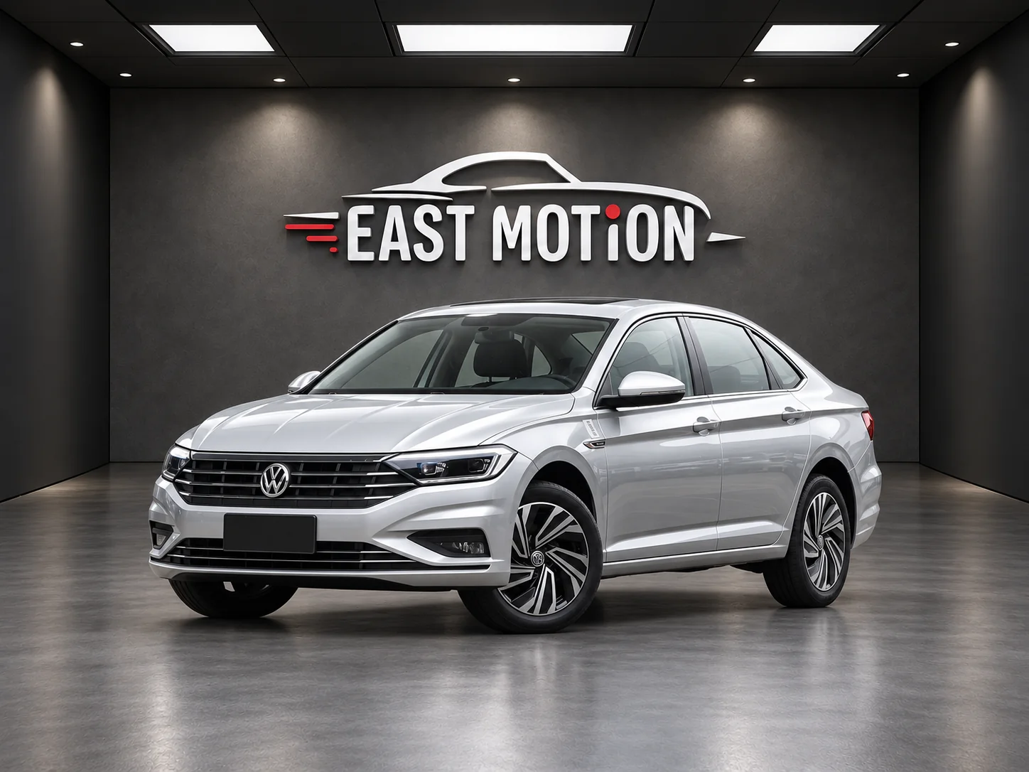 Серебристый Volkswagen в шоуруме EAST MOTION.png