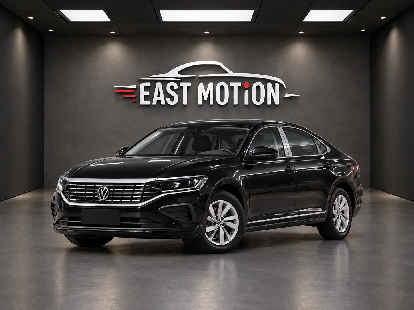 Чёрный Volkswagen Passat в шоуруме.png